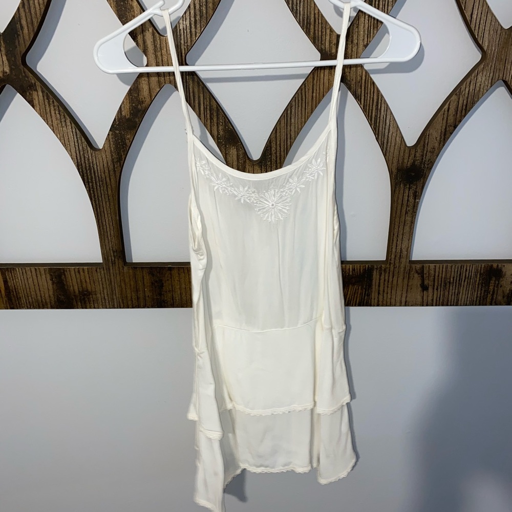 CHARMING CHARLIE Cream Flowy Tank Top!